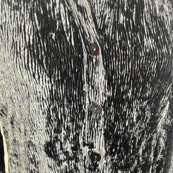 SOFT SURROUNDINGS Women's Maxime Soft Velvet Crinkle Shirt Dress Size PM/Blue - Picture 4 of 12